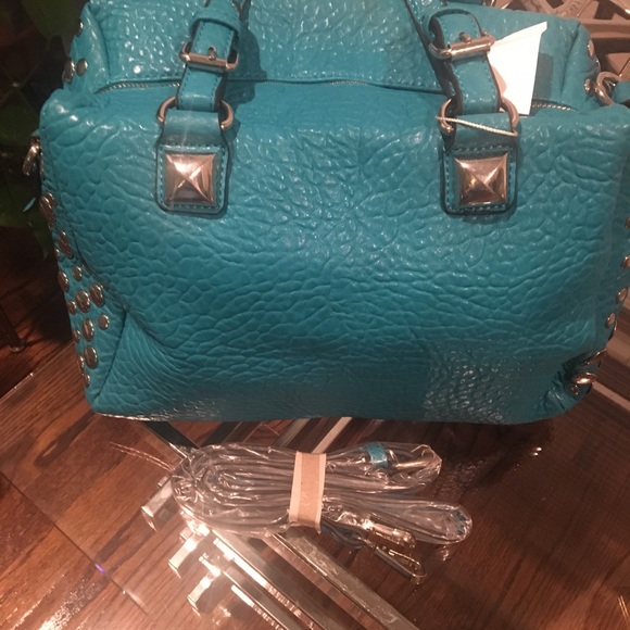 Studded Turquoise Handbag - Picture 2 of 5